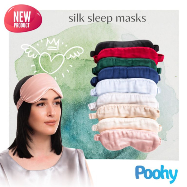 Silk sleep mask, 100% mulberry silk, 22 momme, Grade 6A, Different colors