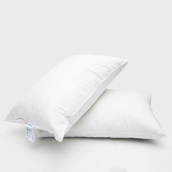 Grandma's pillow, New White duck feathers, 50х70 cm, Medium, White
